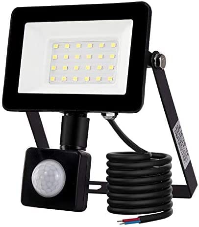 20W Outdoor LED Flutlicht mit Bewegungsmelder 6500K Outdoor LED Flutlicht, IP66 mit Bewegungsmelder Sicherheitslampe, für Garten, Terrasse, Rasen,