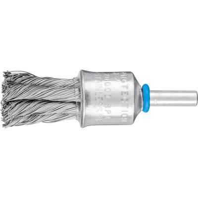 Pos Pinselbürste mit Kunststoffschutz gezopft pbg Ø19 mm Schaft-Ø6 mm Edelstahl-Draht-Ø0,35 - Pferd