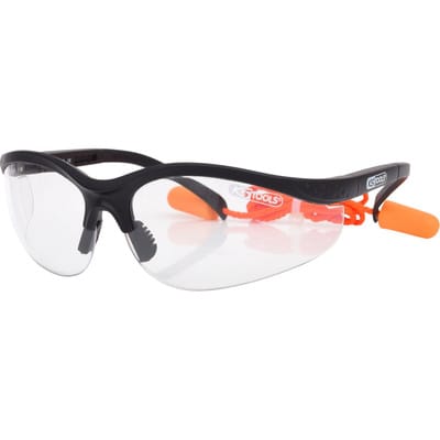 Schutzbrille-transparent, mit Ohrstöpsel