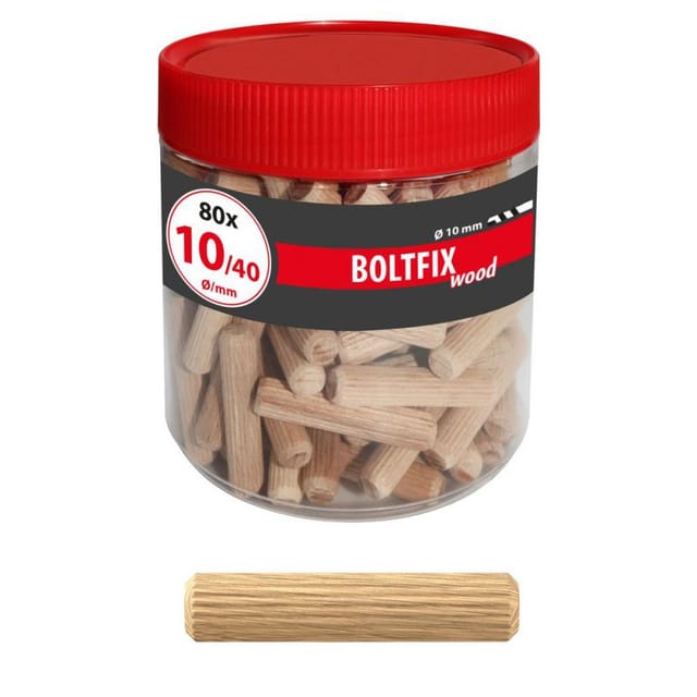 Tox-dübel-techn. - Holzdübel Boltfix wood 10x40 mm, Riffeldübel aus massiver Buche