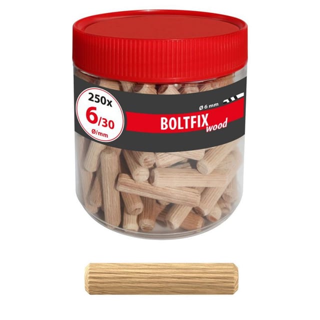 Tox-dübel-techn. - Holzdübel Boltfix wood 6x30 mm, Riffeldübel aus massiver Buche