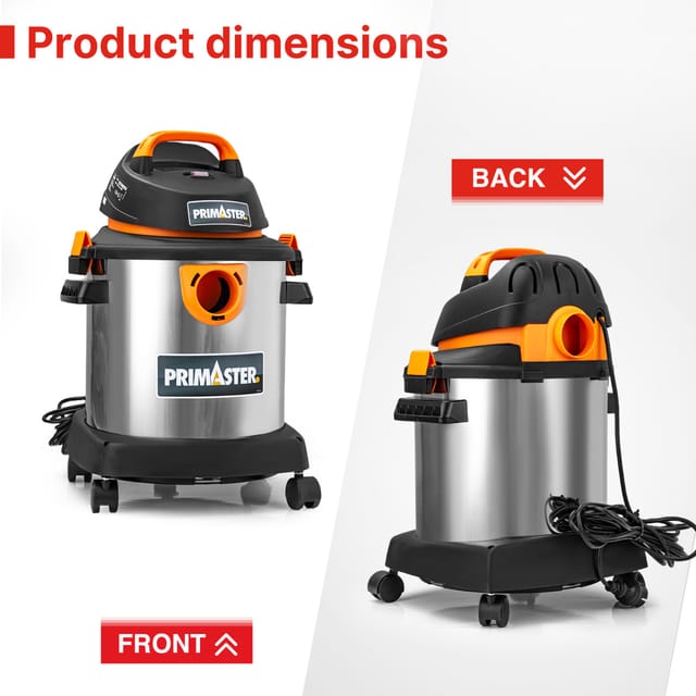Nass-Trockensauger Super 20 l 1400 w 20 l Edelstahl Nass-Trockensauger - Primaster