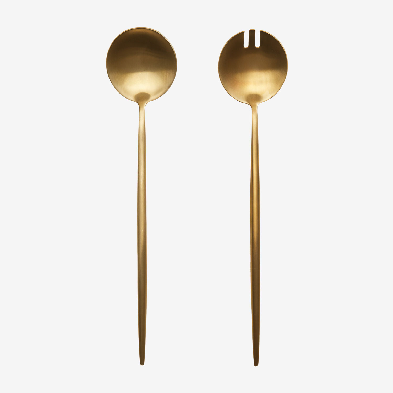 Sklum Set Aus 2 Salatbesteckteilen Aus Edelstahl Raxiem Mattgold