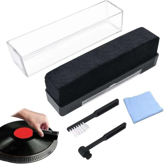 Stück Schallplattenreinigungsbürste, antistatische Schallplattenbürste mit Samtpad, Nadelreinigungsbürste zur Reinigung und Pflege von Schallplatten