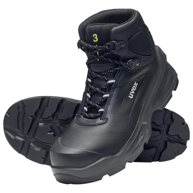 [NEUWERTIG] B-Ware Uvex 3 Stiefel Sicherheitsschuh S3 Schwarz Kunststoffkappe Weite 12 68743