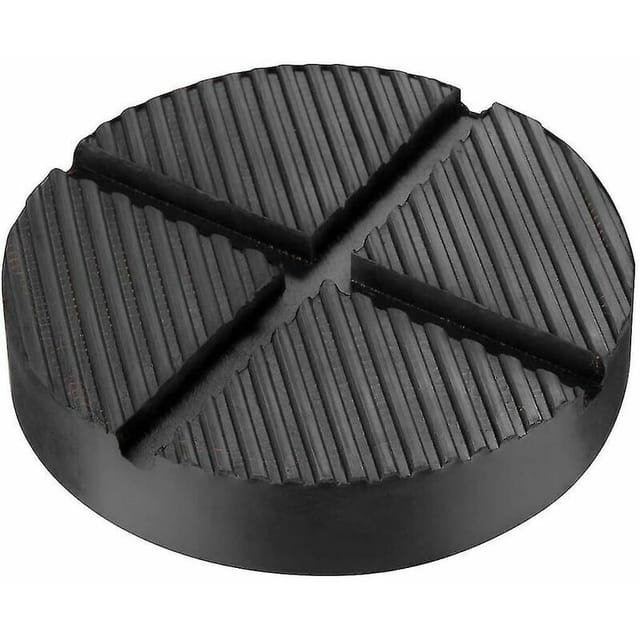 Gummiauflage, Wagenheberauflage, Hebeplattform, Runder Wagenheberblock, Rangierwagenheber, Reifenwechselauflage (1 Stück, Schwarz)