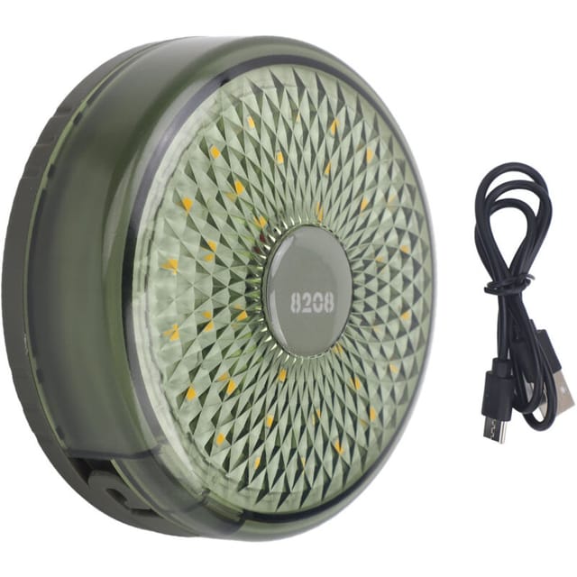 Lichterkette für den Outdoor-Campingbereich, wiederaufladbar, USB-Ladefunktion, IPX4 wasserbeständig für Zelte, grün.