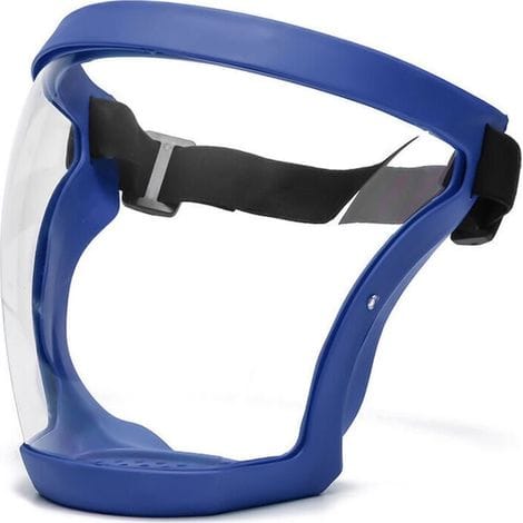 Vollgesichtsmaske, 1 Stück - Blau, Mit Rahmen, Beschlagfrei, Staubabweisend, Ultraklare Vollgesichtsmaske, Hygienische Schutzbrille Gegen Tröpfchen, Schutzbrille