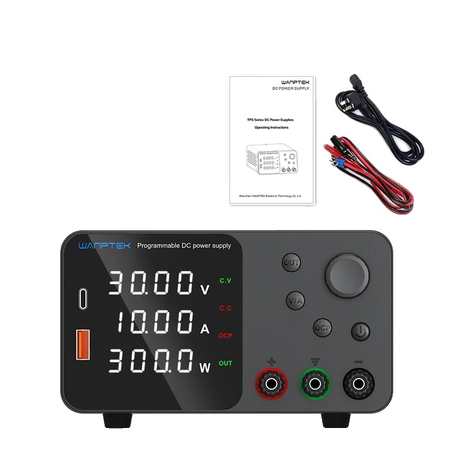 Labornetzteil, Einstellbare Spannung, Hochpräzises Display, Tps3010 Schwarz