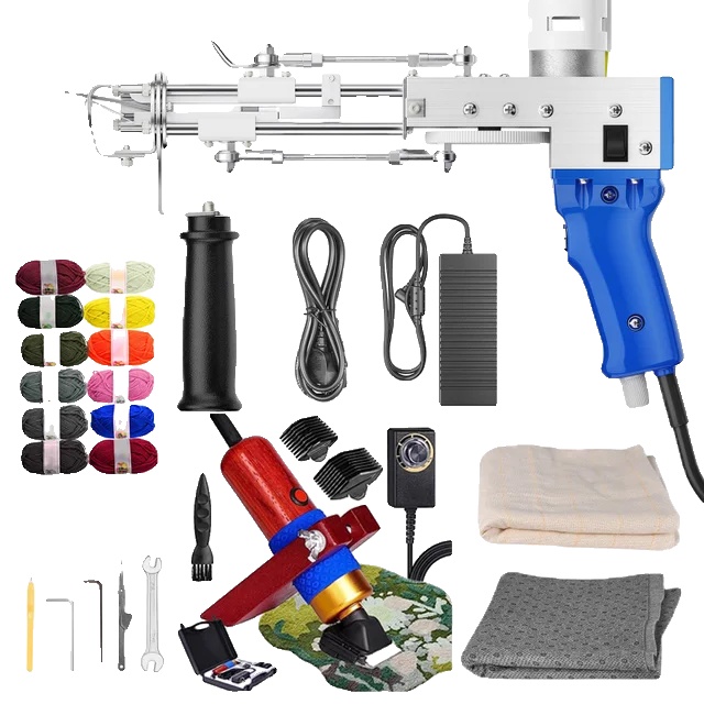 Elektrische Tuftingpistole, 2-in-1-web- Und Beflockungsmaschine, Schneide- Und Schlaufenvorrichtung, Komplettset, Upgrade, Eu-stecker 220 V, Eu-stecker 220 V-e