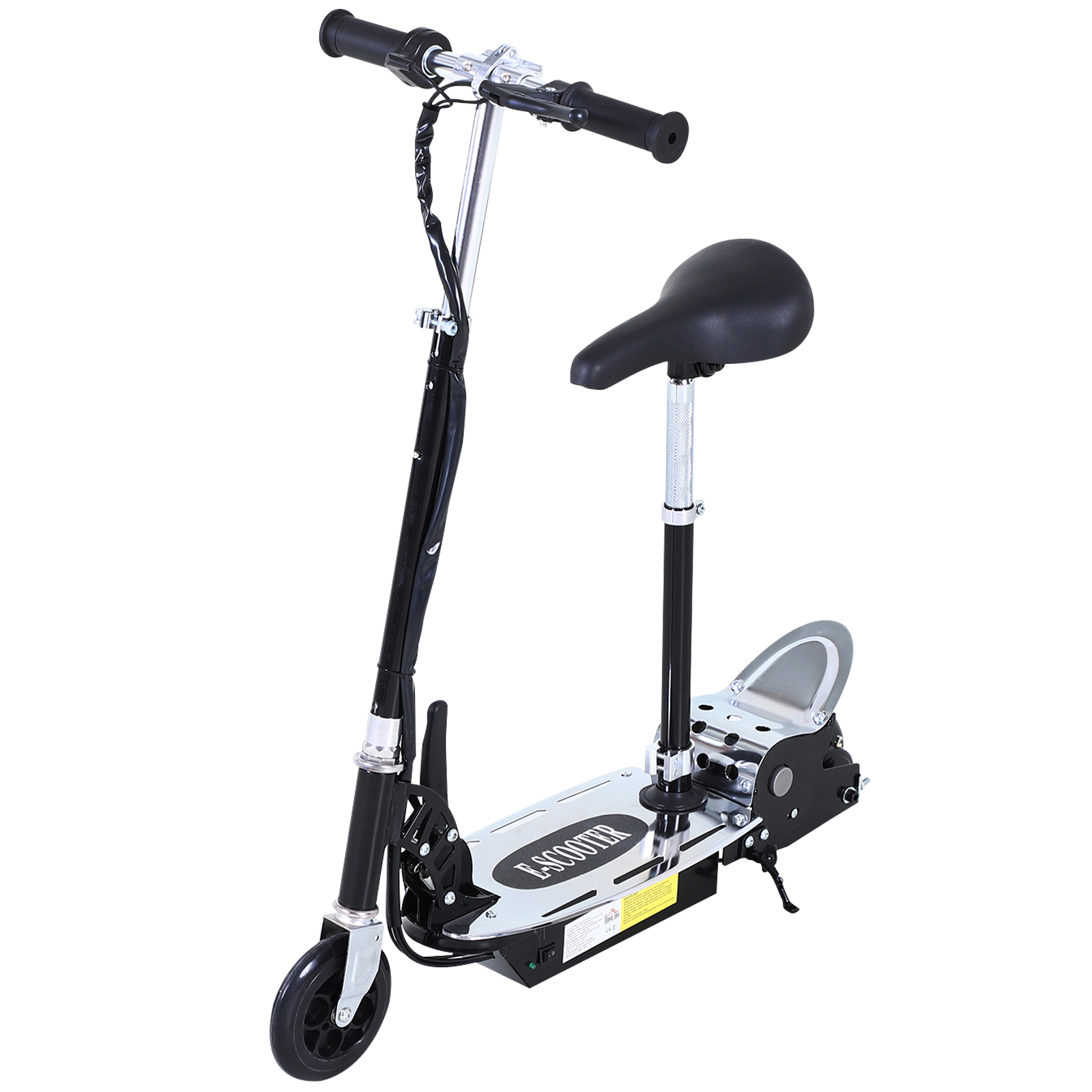 Homcom 120w Klapp-elektroroller Für Kinder Von 7-12 Jahren, Verstellbarer Lenker Und Sitz, 10 Km/h Höchstgeschwindigkeit, Schwarz