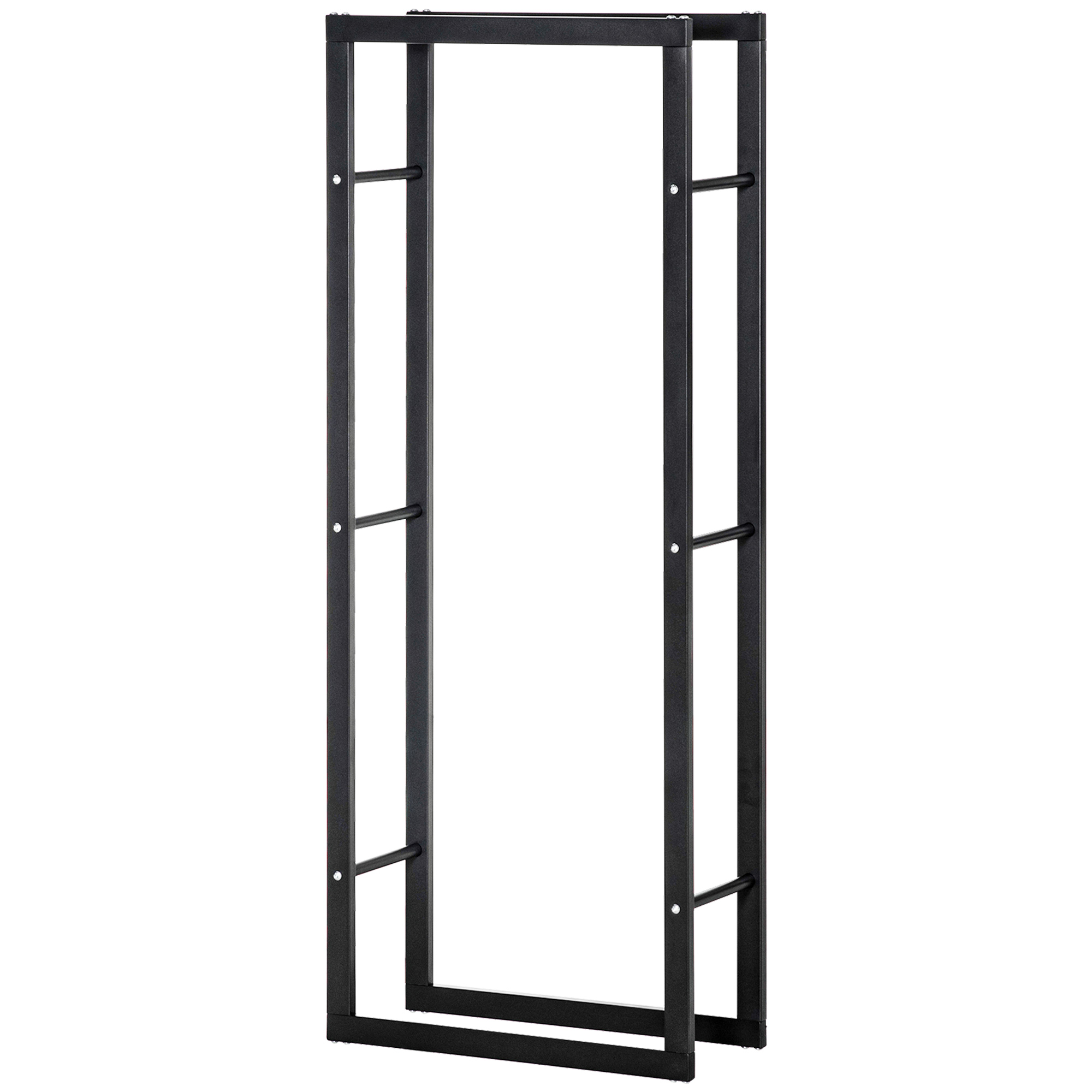 Schwarzer Holzständer Aus Metall, Tragkraft 100 Kg, 60 X 25 X 150 Cm, Für Den Innen- Und Außenbereich