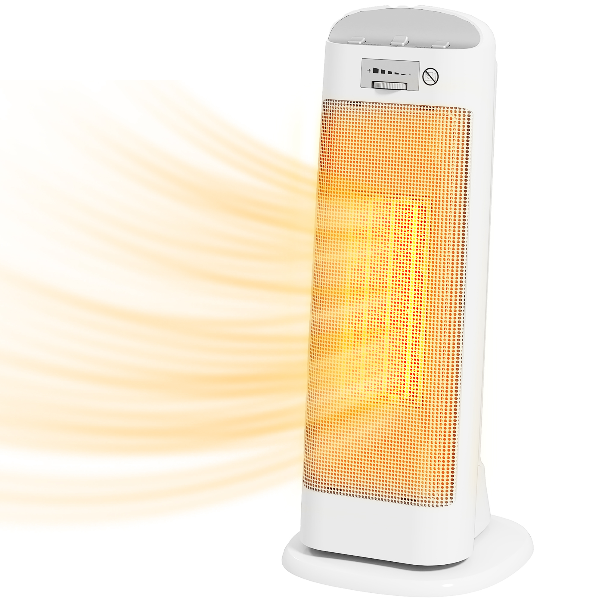 2000-w-keramikheizlüfter Mit 4 Heizstufen, Einstellbarem Thermostat, 20 X 20 X 49 Cm, Weiß