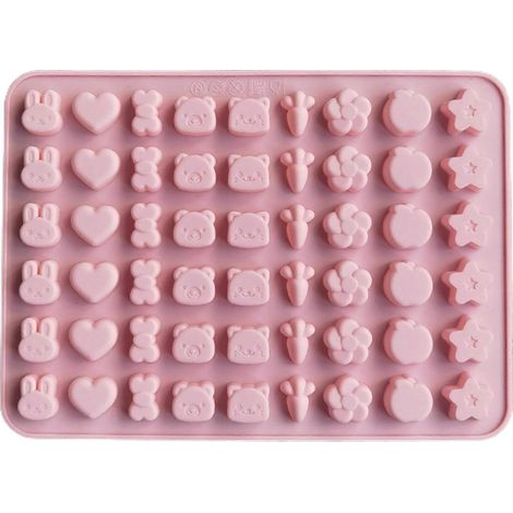 Silikon-fondantform, Kätzchen- Und Blumenmotiv, Antihaftbeschichtet Und Wiederverwendbar, 54 Mulden, Lebensmittelecht, Zum Backen, Herstellen Von Eiswürfeln, Keksen Und Anderen Leckereien.
