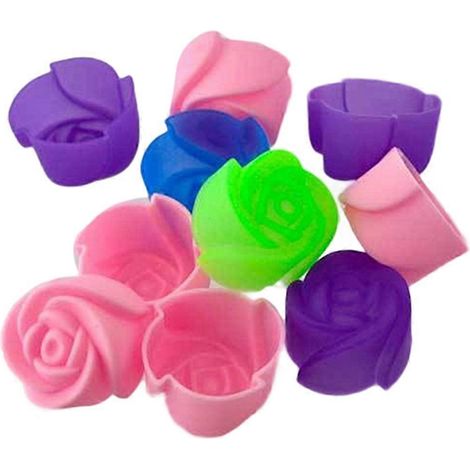 10 Rosenförmige Silikonformen Für Muffins, Kekse Und Cupcakes, Schokoladenformen