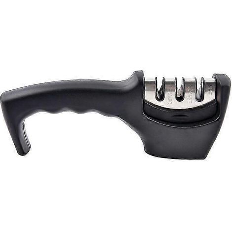 Smart Sharp 3-stufen-messerschärfer – Für Küchenmesser – Professionelle Ergebnisse/ergonomisches Design – Keramikstein/wolframkarbid/diamant – Schwarz/chrom-finish