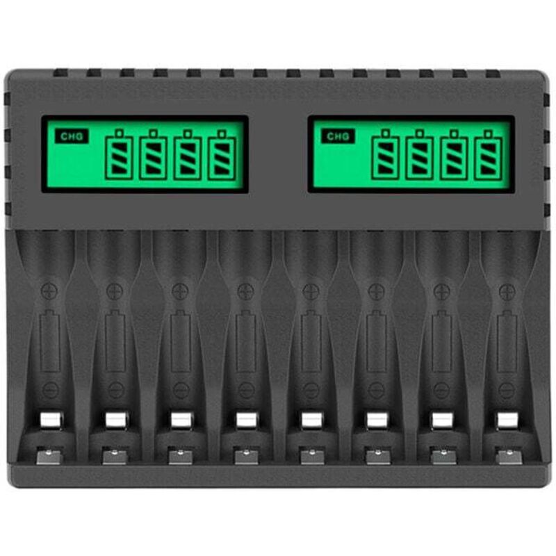 [neuwertig]8-steckplatz-usb-schnellladegerät Für Wiederaufladbare Aa- Und Aaa-batterien