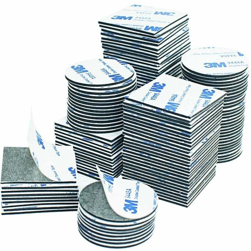 [neuwertig]100 Zusätzliche Klebepads, Schwarze Quadrate Und Kreise, Extra Starke Schaumstoffaufaufkleber, Zum Aufkleben Auf Wände Und Böden, Türen, Kunststoffe, Glas, Metalle