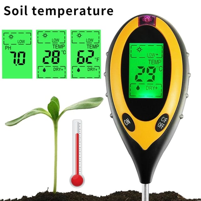 Bodenmessgerät, 4-in-1-messgerät Für Bodenfeuchtigkeit, Licht Und Ph-wert, Garten- Und Landwirtschafts-testset, Digitale Pflanzensonde, Sonnenlichtmessgerät, Wasserhygrometer
