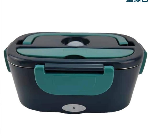 40W Elektrische Lunchbox, 220V Elektrische Lunchbox für Auto, LKW und Büro - 3-in-1 Schnellheiz-Lunchbox aus Edelstahl, 1,5L (Dunkelgrün)