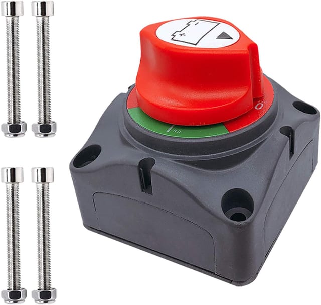 Amper Batterieschalter, 12–48 V Batterietrennschalter Für Auto, Fahrzeug, Wohnmobil Und Boot (ein/aus)