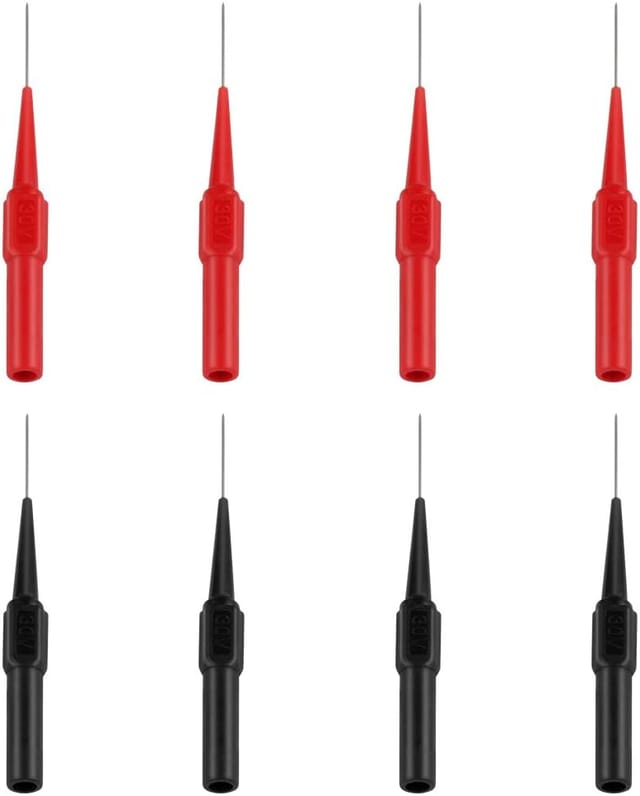 Aougo - 8-teilige Prüfspitze, Edelstahl-Multimeter-Messleitungen, Prüfspitzen, Multifunktions-Testerkabel für Multimeter, Elektriker, Laboratorien