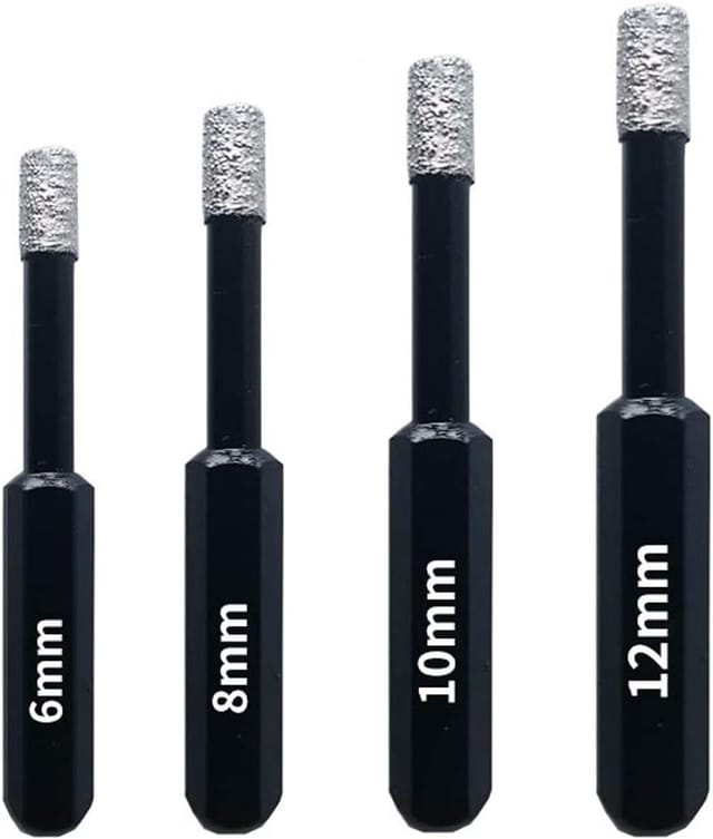 Box Mit 4 Diamantbohrern Für Fliesen, Keramik, Feinsteinzeug, Fliesen, Glas, Stein. Professionelle Diamantbohrer Für Lochsägen – 6 Mm, 8 Mm, 10 Mm, 12 Mm