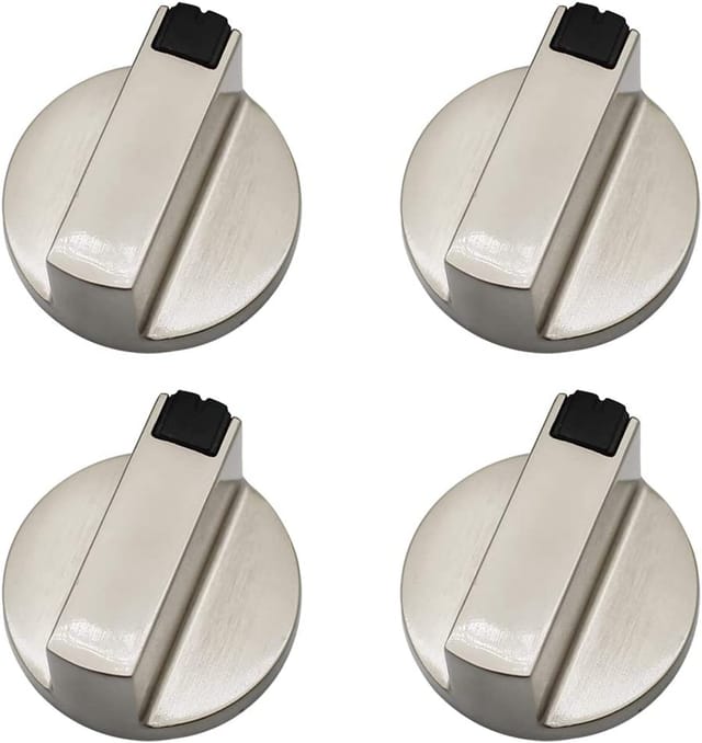 Aougo - Gasherd-Knopf – Set mit 4 Metall-Bedienknöpfen, 6 mm, für Backofen und Herd