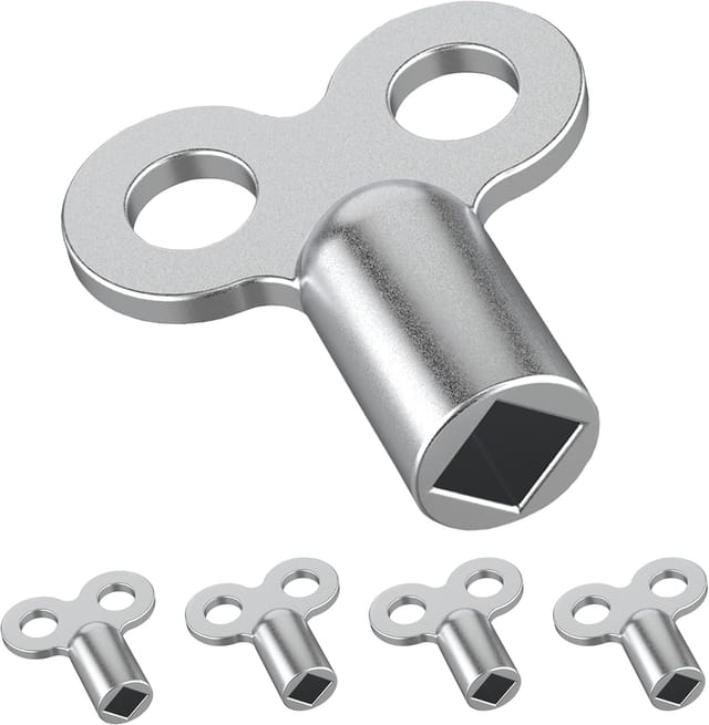 Aougo - Set mit 5 Ablassschlüsseln für Heizkörper – Ablassschlüssel aus robustem Aluminium – Ablassschlüssel für viele Heizkörper – Praktischer