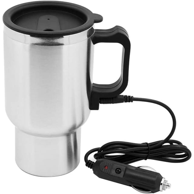 Fahrzeug-Tassenwärmer, 12 v, 450 ml, elektrischer, intelligenter Heizbecher, Wasserkocher, Auto-Heizbecher, Autobecher – Reisebecher mit Deckel und