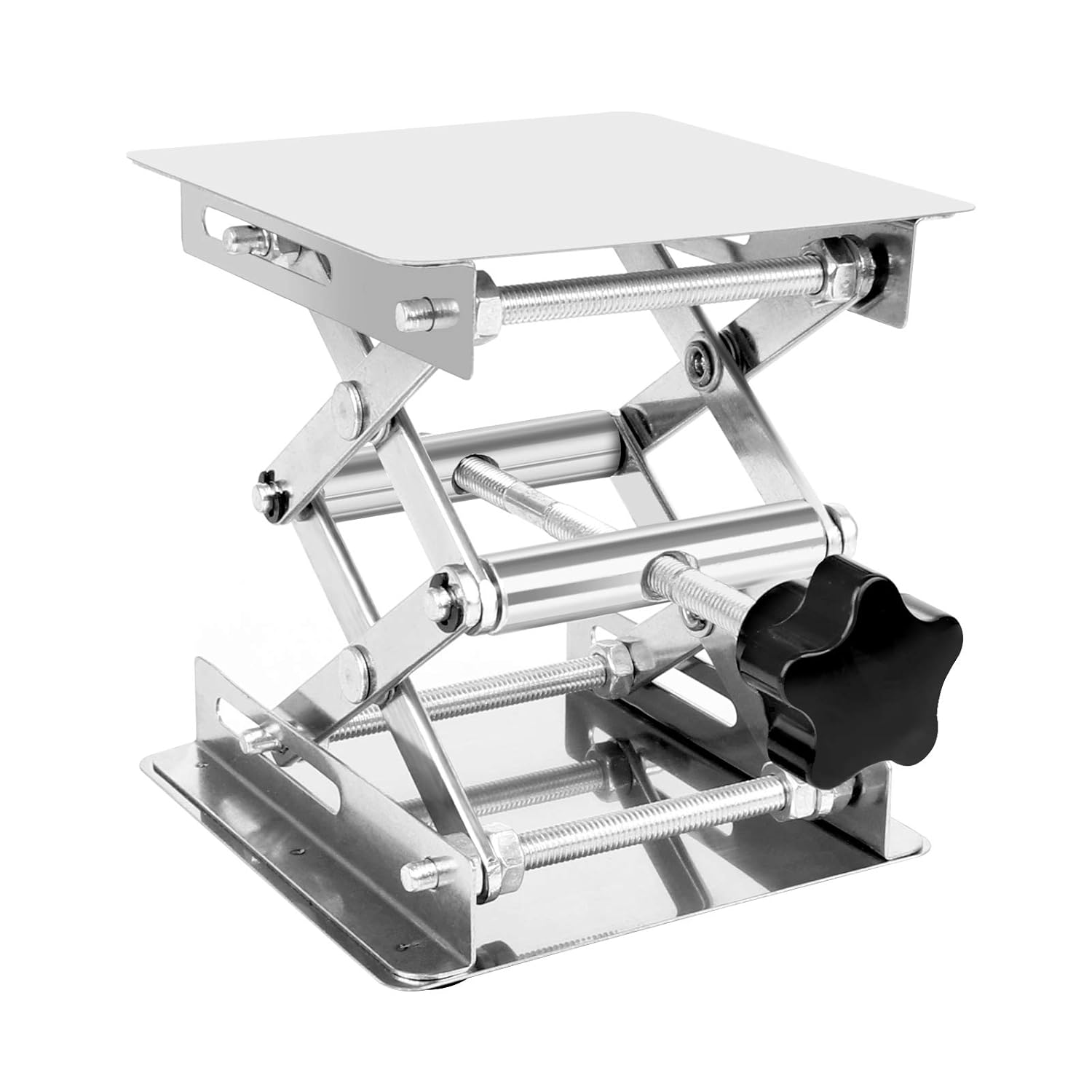 Aougo - Laborhubtisch, Laborhubplattform aus Edelstahl, verstellbarer Laborhub 45–150 mm, Laborhubständer 100 mm x 100 mm, Tragfähigkeit 10 kg
