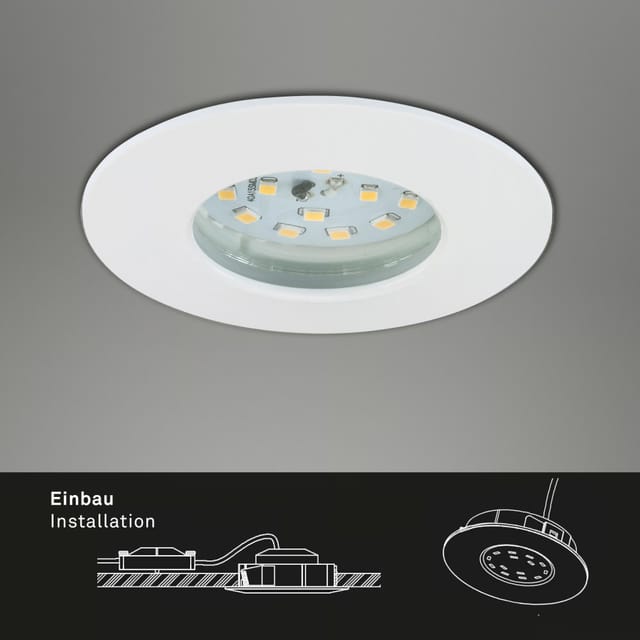 Led Einbauleuchten Dimmbar 3er Set IP44 5,5 w weiß Kunststoff Briloner