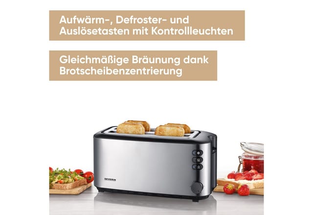 Toaster 4 slice stainless steel at 2509 (AT2509) - Severin