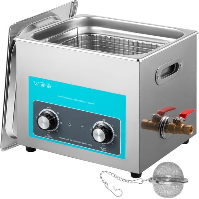 Knob Control Ultrasonic Ultraschallreiniger 10l, Ultraschall Reinigungsgerät, Schmuckreiniger Ultraschall Digitaler Ultraschallreiniger Ultraschallreinigungsgerät Brille Schmuck Reinigung - Vevor