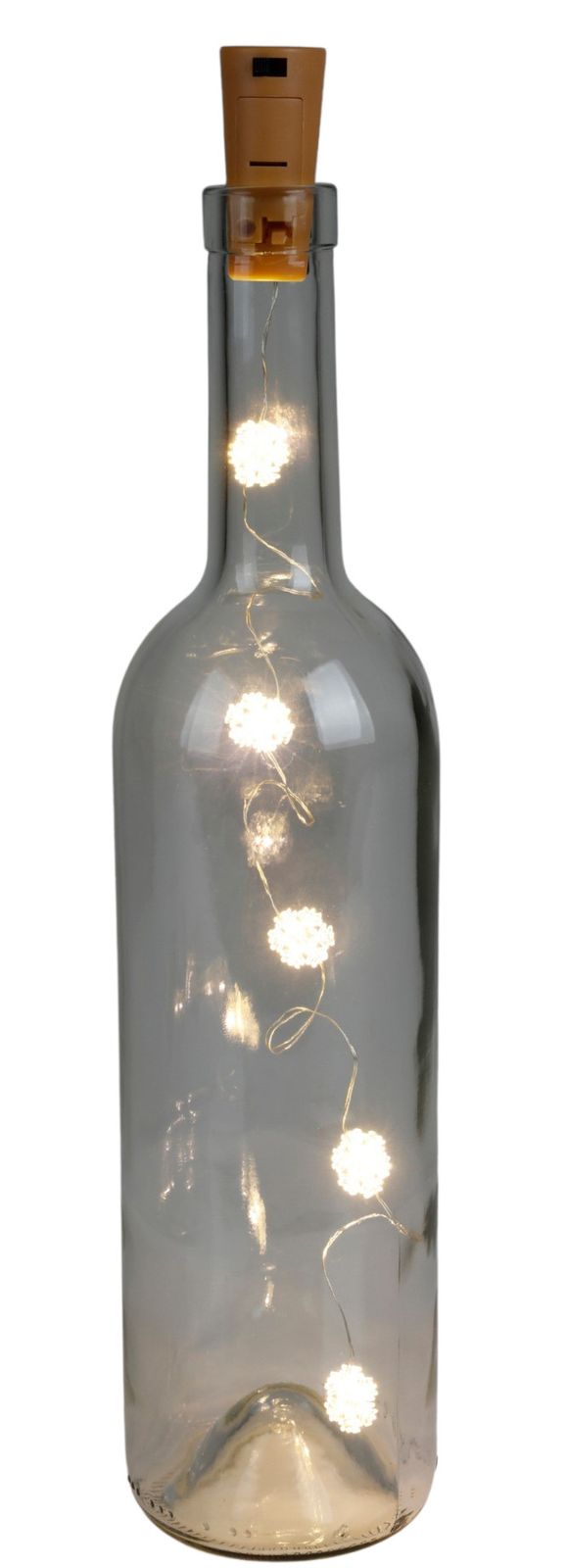 Buri - Flaschen-Lichterkette Weihnachten Winter Schneeflocke Korken Flaschenlicht led warmweiß inkl. Batterie