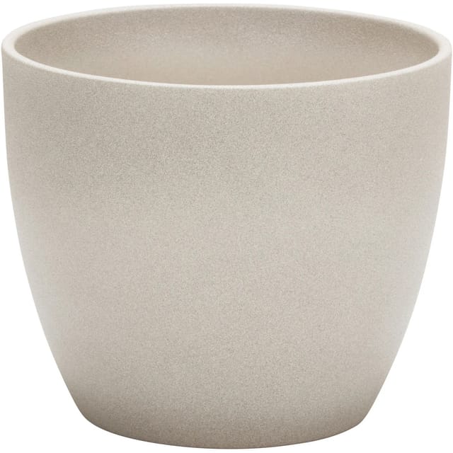 Scheurich - Stone, Blumentopf aus Keramik, Farbe: Taupe Stone, 22 cm Durchmesser, 19,5 cm hoch, 5,5 l Vol.
