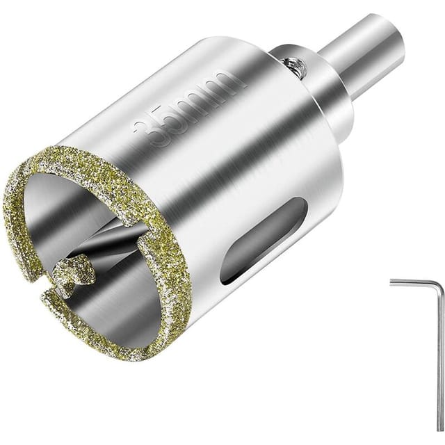Diamant Lochsäge mit Zentrierbohrer, 35mm Diamantbohrer Glasbohrer mit Diamant-Beschichtung, Diamant Hohl-Bohrkrone Fliesenbohrer für