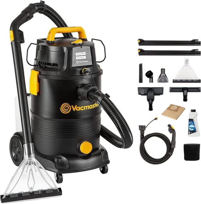 VK1330PWR 1300W 30L Aspirateur Eau et Poussière 3-en-1 Nettoyeur Multi-Surfaces pour Tapis Moquettes Tissus d'ameublement Escaliers et Voiture,