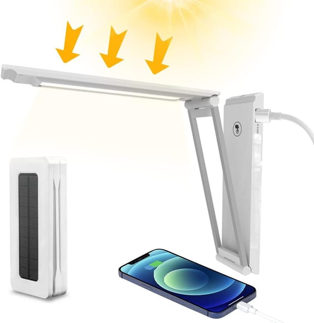 Led-solar-schreibtischlampe, Faltbare Solar-tischlampe Mit Usb-ladefunktion Und 3 Leuchtmodi, Dimmbare Schreibtischlampe Für Schlafzimmer, Reisen Und Notbeleuchtung