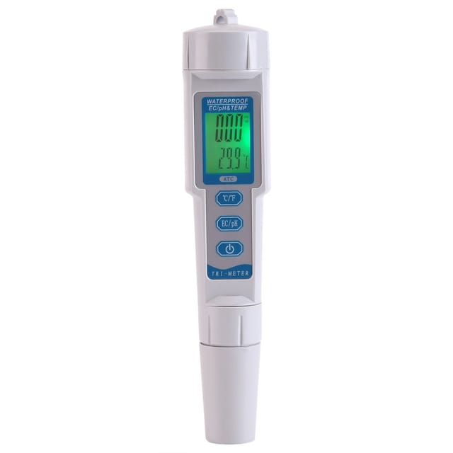 Vtizikl 3 en 1 Digital PH EC Meter and Thermometer 0.01 PH Testeur de qualité de l'eau de haute précision pour l'eau potable à la maison, les