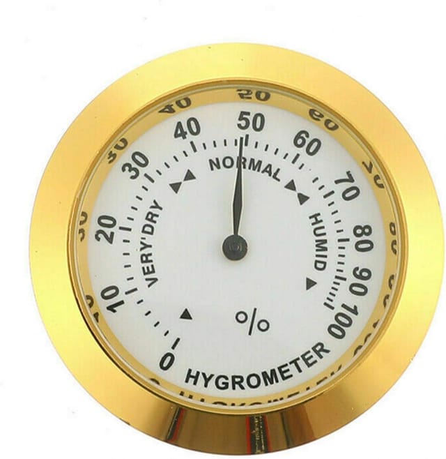 Analoges Zigarrenhygrometer, rundes Präzisionshygrometer aus Glas für Zigarrenkisten und -schränke