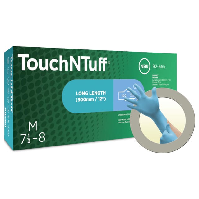 TouchNTuff 92665070 100 St. Nitril Einweghandschuh Größe (Handschuhe): s, 6.5, 7 en 21420:202 - Ansell
