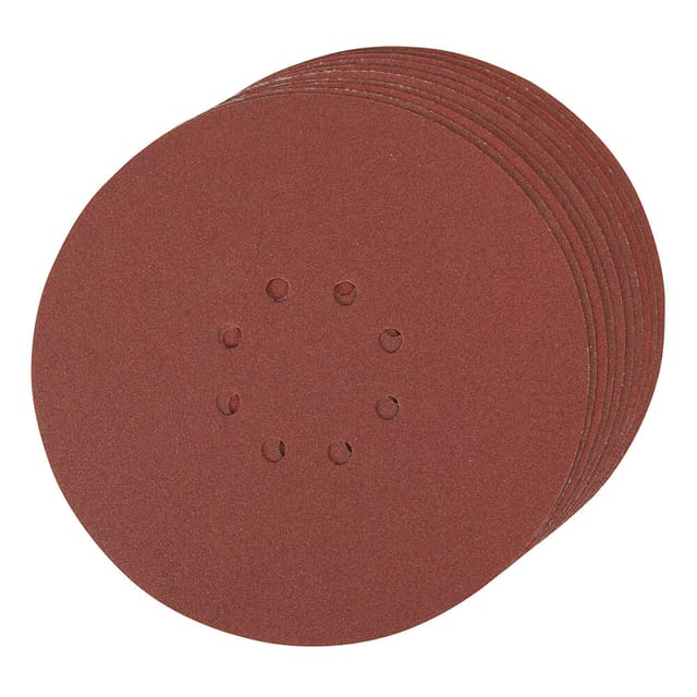 Silverline - Klettschleifscheiben, gelocht, 225 mm, 10er-Pckg. 120er-Körnung