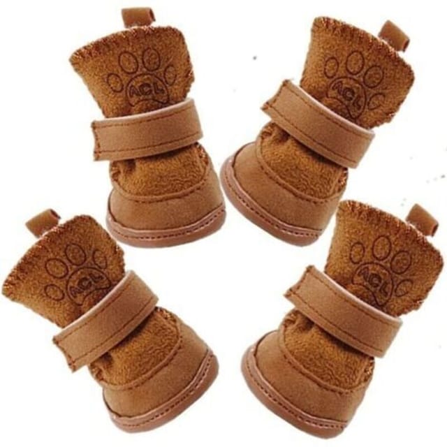 Paar warme Winterschuhe, Socken, Stiefel, Schneestiefel für kleine, mittlere und große Hunde, rutschfeste Schnee- und Regenstiefel für Haustiere,