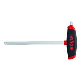Stiftschlüssel mit Quergriff ComfortGrip Sechskant-Kugelkopf mit Seitenabtrieb, mattverchromt 3,0 mm (45454) - Wiha