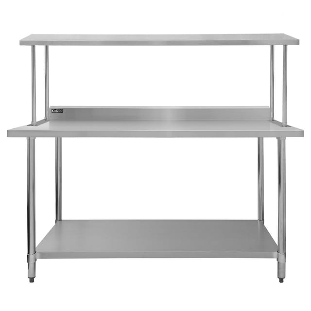 KuKoo Gastro Edelstahl Aufsatzbord Arbeitstisch Aufsatzboard 150 cm Gastroküche