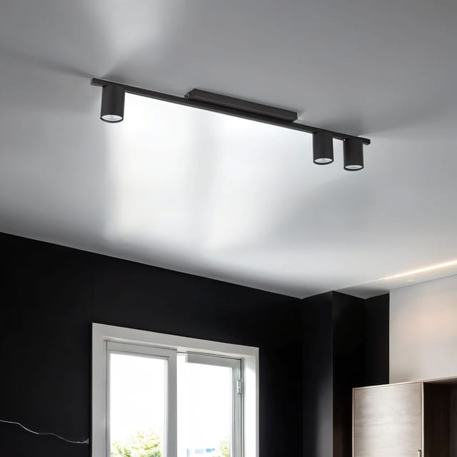 Licht-erlebnisse - Deckenleuchte Metall 80 cm lang 3-flammig GU10 Deckenlampe Küche Flur