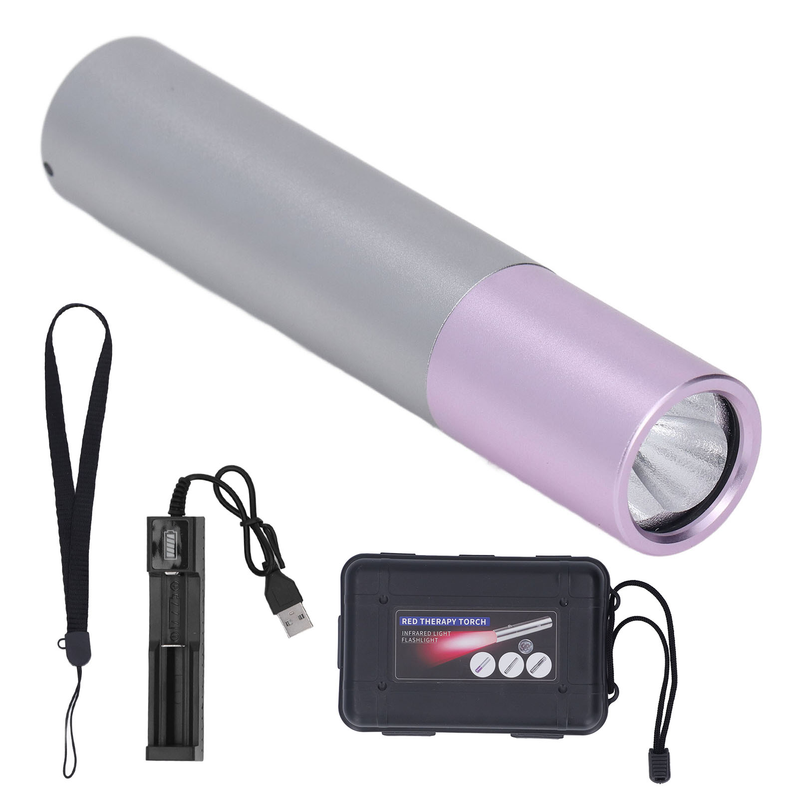 Nahinfrarot-beleuchtungs-taschenlampe, 630 660 850 Nm, Violette Abdeckung, Rote Led-taschenlampe