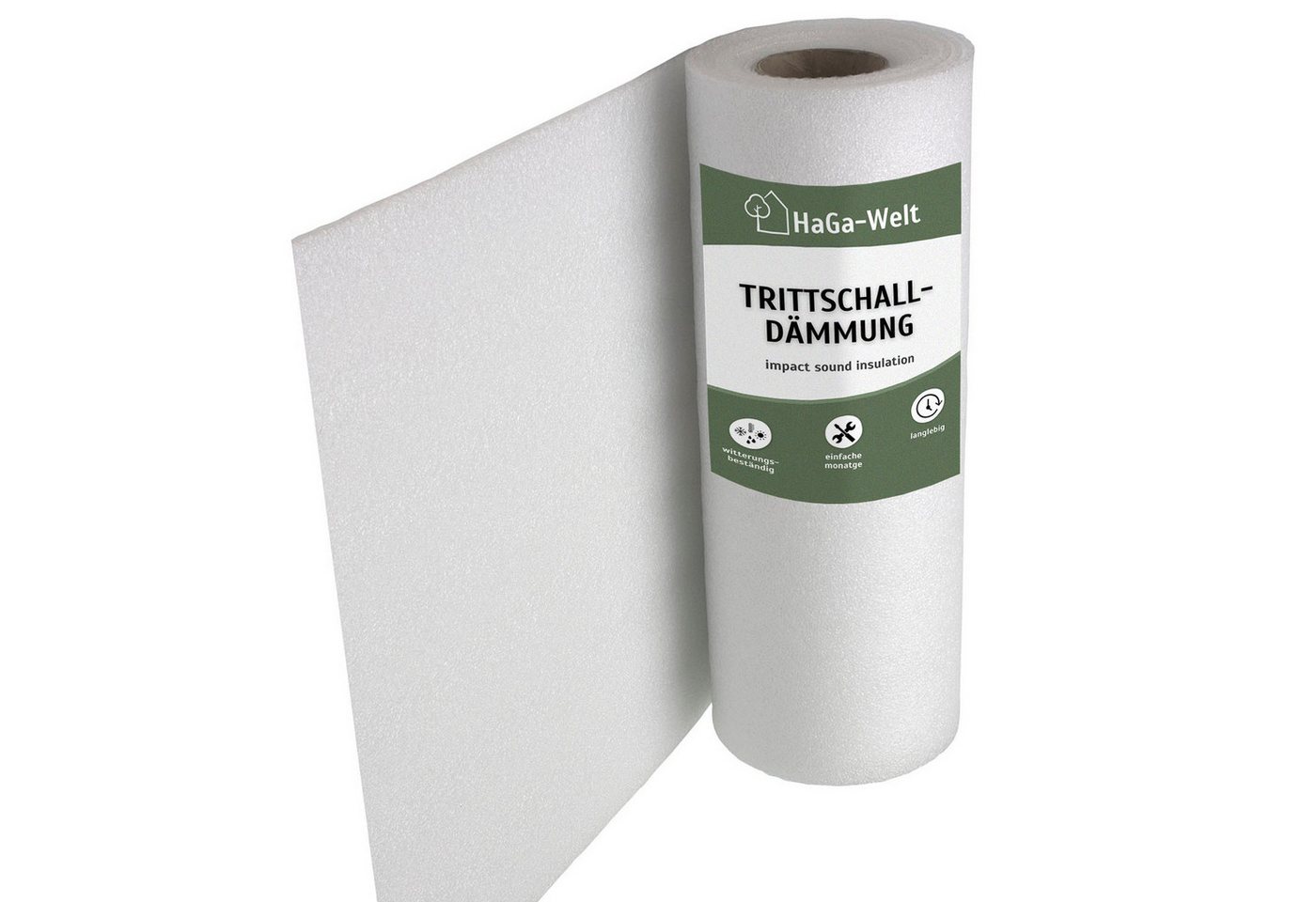 Haga - Trittschalldämmung PE-Schaumfolie für Laminat 1,25m Breite 2mm Stärke (Meterware)
