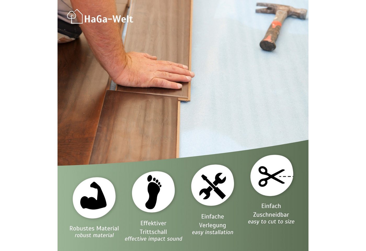 Haga - Trittschalldämmung PE-Schaumfolie für Laminat 1,25m Breite 2mm Stärke (Meterware) Bild 3
